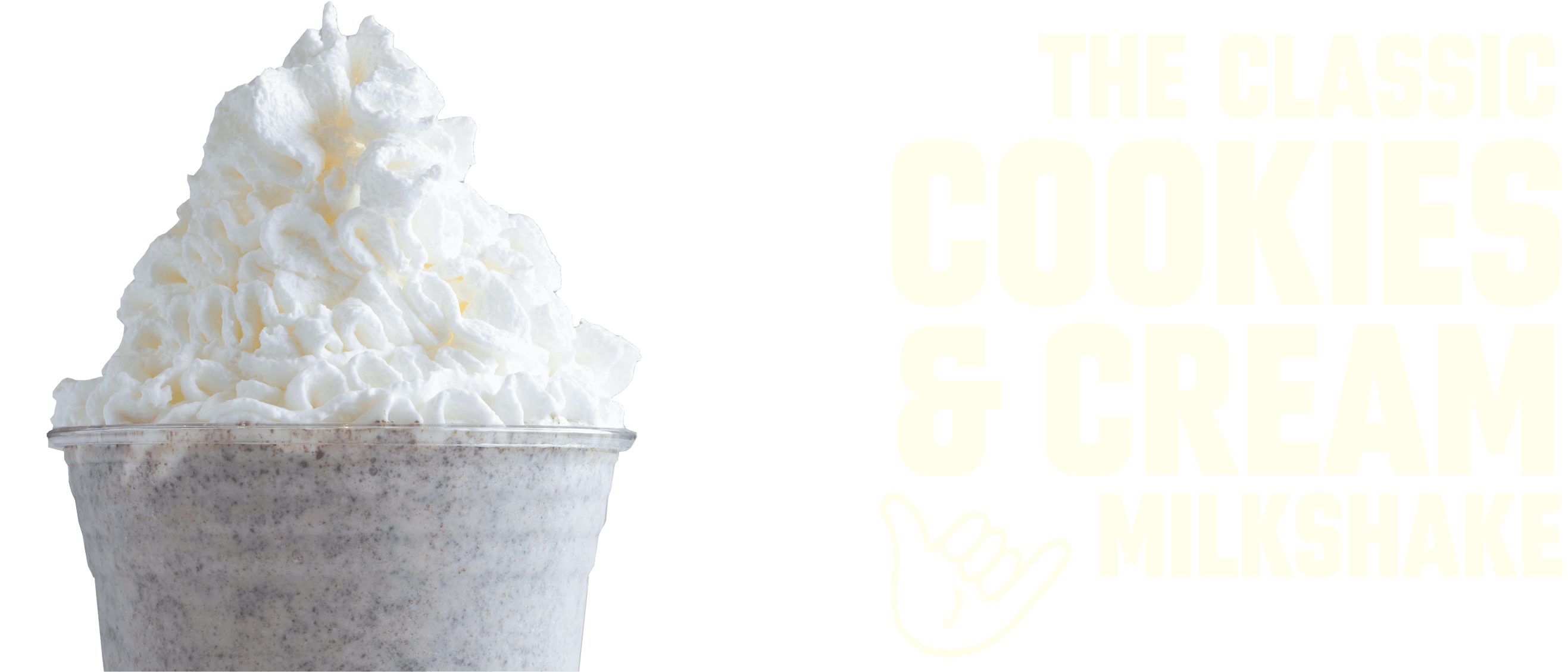 Promotional Image of the Classic Cookies and Cream Shake from Burger Lounge - Desktop Version